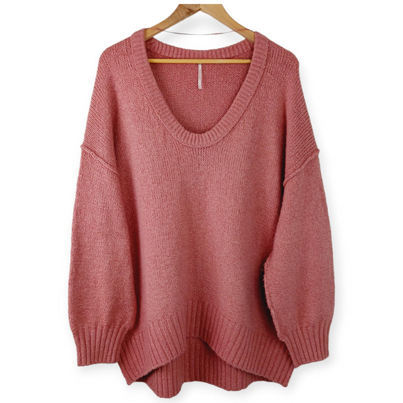 Free People SZ S Brookside Tunic Sweater Alpine Rose Oversized OB1153857 $128 - Picture 3 of 10